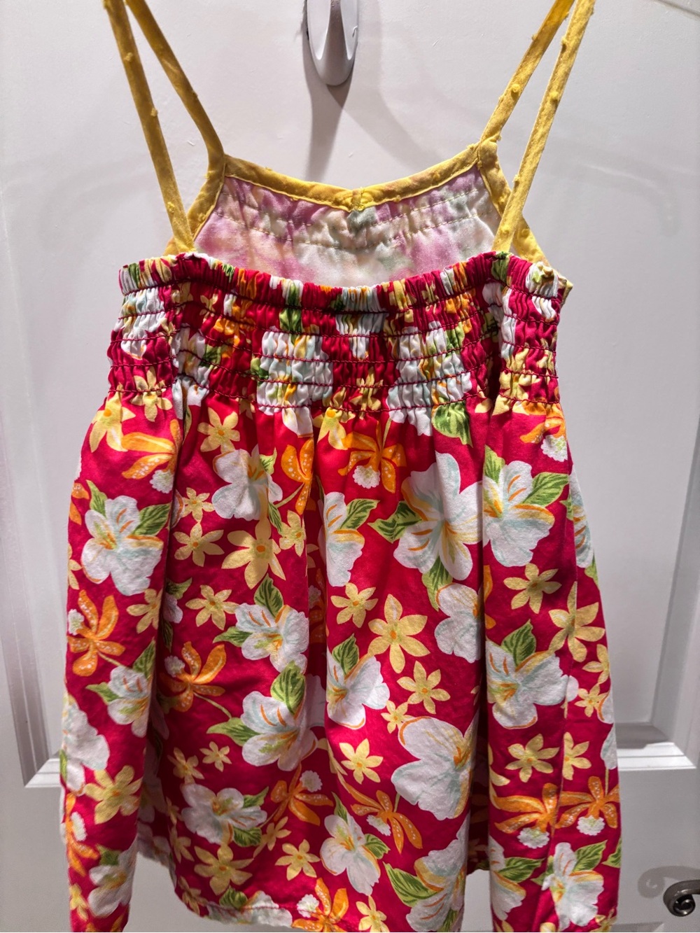 Penelope Mack Red Floral Sundress with Yellow Ruffle - Picture 2 of 3